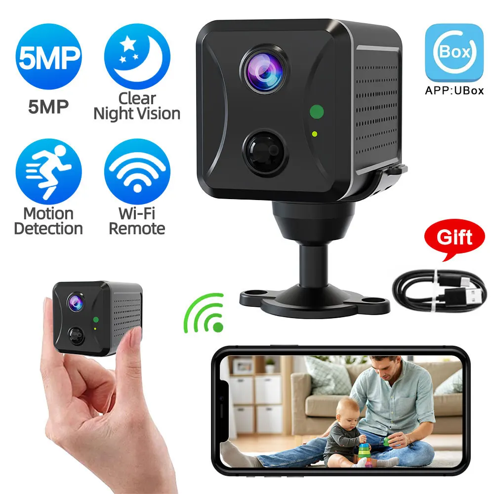 

Mini Camera Wifi Wireless 5MP Built in Battery IP Video Record IR Night Vision Surveillance Security CCTV Micro Camcorder Baby