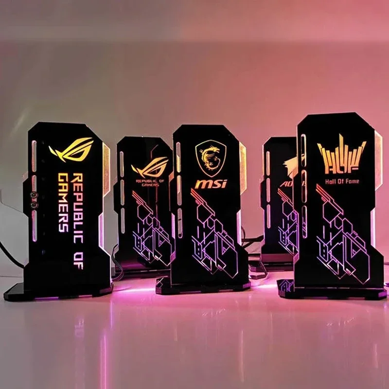 Barrow GPU Holder Vertical VGA Bracket Customize Video Card Support 5V ARGB 3Pin AURA SYNC MOD Graphics Card Holder GPU Stand GPU Bracket