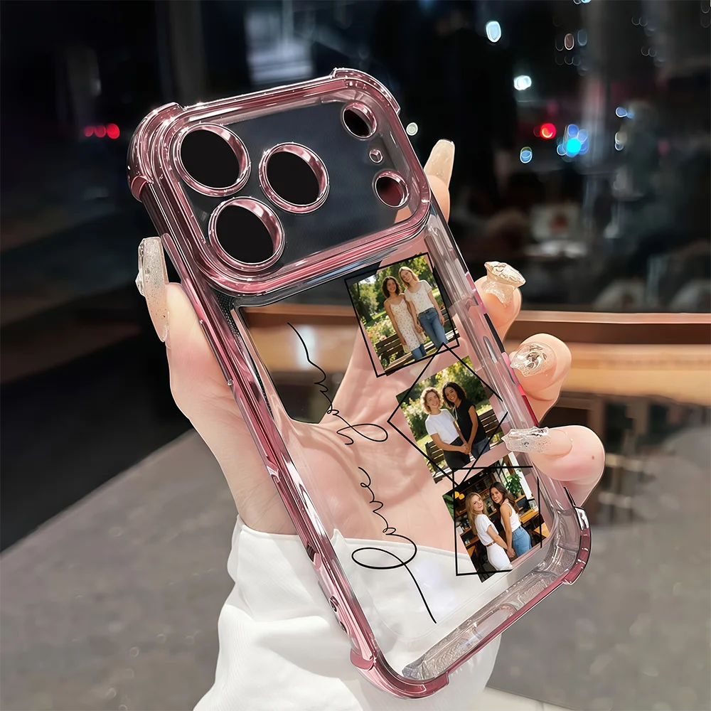 DIY Customized Electroplated Shockproof Clear Back Phone Case