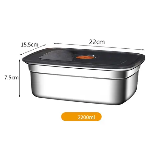 Stainless Steel Camping Lunch Box Sealed Leak-proof Bento Box Microwave Suitable Large Capacity Refrigerator Freezer Storage Box - Image 10