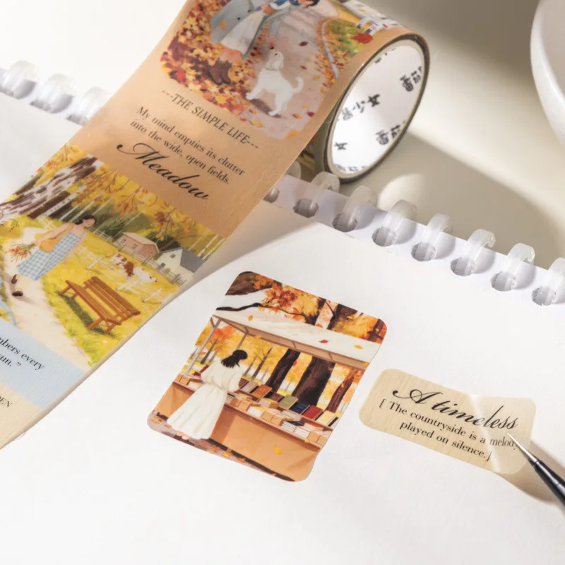 6pcs/1lot 장 접착 테이프 여유로운 휴일 정크 저널 DIY 종이 일본 마스킹 스크랩북 스티커