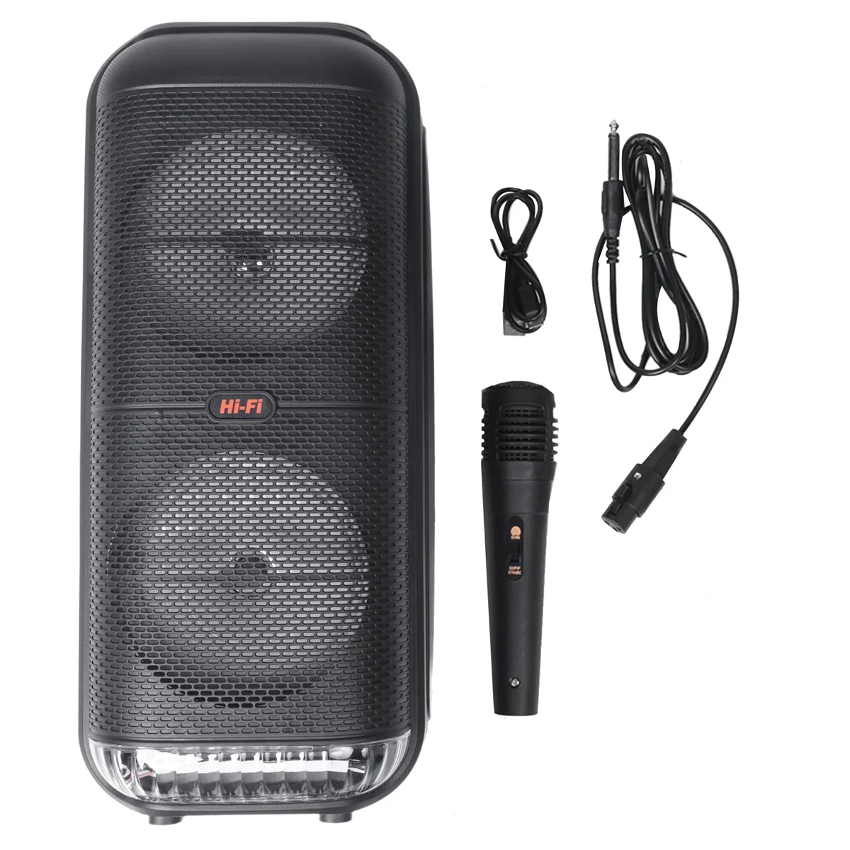 Hot sale 1200W Super Large Outdoor Bluetooth Speaker 6 Inch Double Horn Subwoofer Portable Wireless Column Bass Sound with Mic