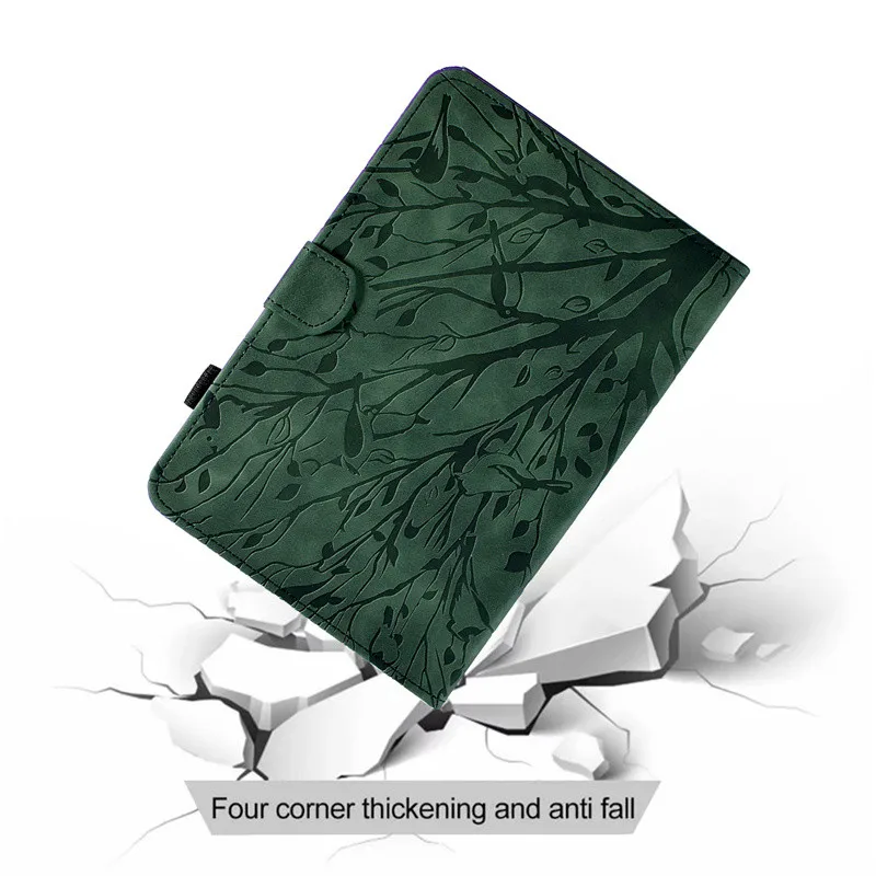Embossed PU Leather Shockproof Tablet Cover, 10.1 Inch