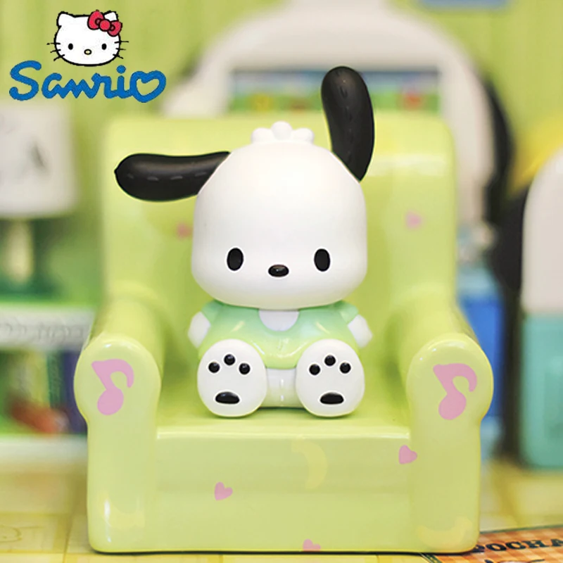 

Sanrio Sitting Doll Series Blind Box Cute Sofa Cinnamoroll Kuromi Mymelody Hellokitty Mysterious Surprise Box Figure Model Toys