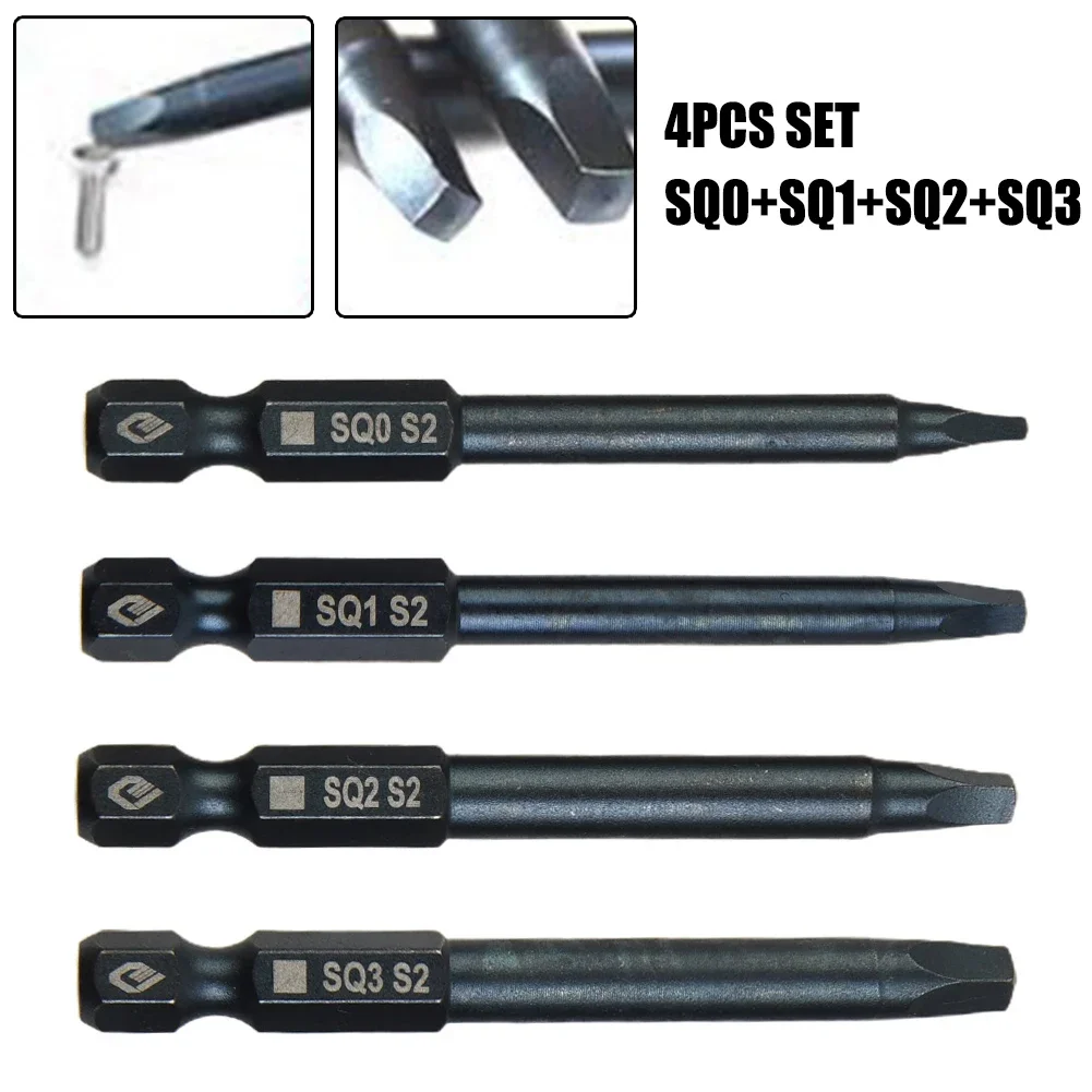 

Dark Blue Screwdriver Bits Hand Tools Strong Magnetic 1/4Inch 6.35mm Electric Screwdriver Locked Screws SQ0 SQ1