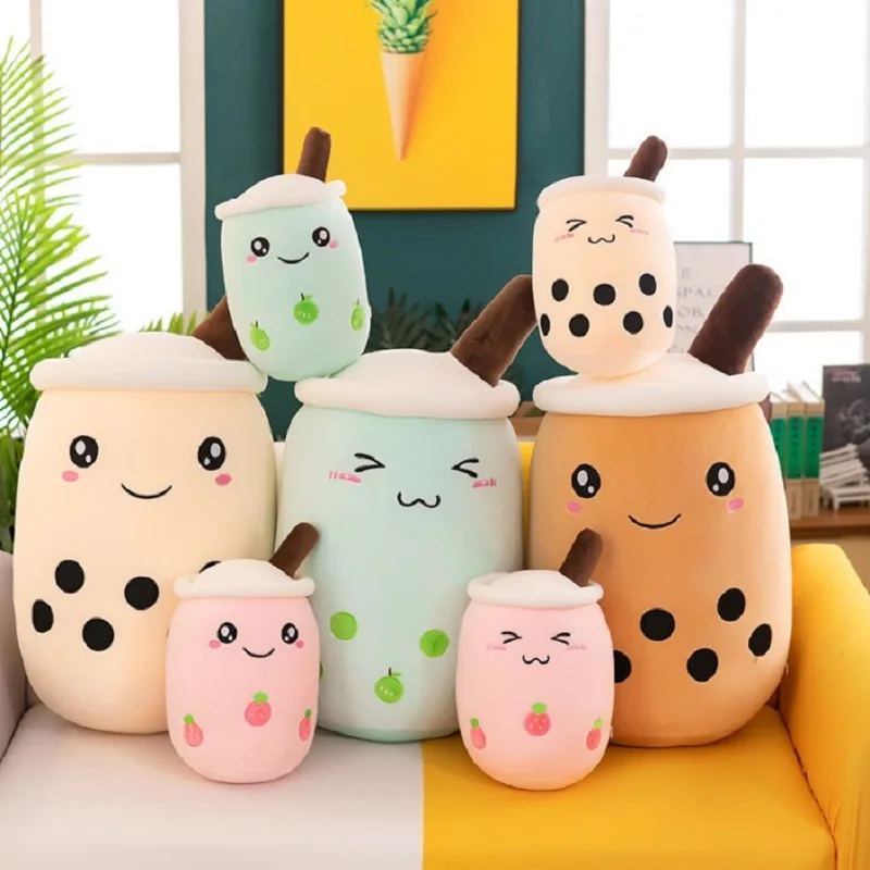 24cm Milk Tea Pillow Kawaii Soft Stuffed Plush Toys Boba Tea