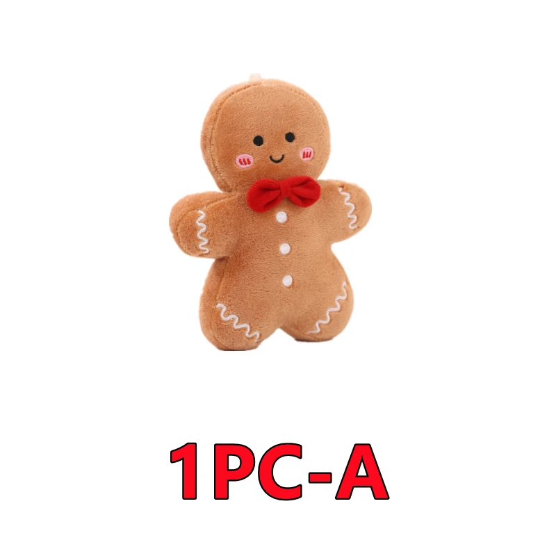 thumbnail image 1 of 2/1PC Ginger Bread Plush Toy Stuffed Caramel Chocolate Gingerbread Man Cushion Christmas Tree Decor Xmas Pendant Drop Ornaments, 1 of 5