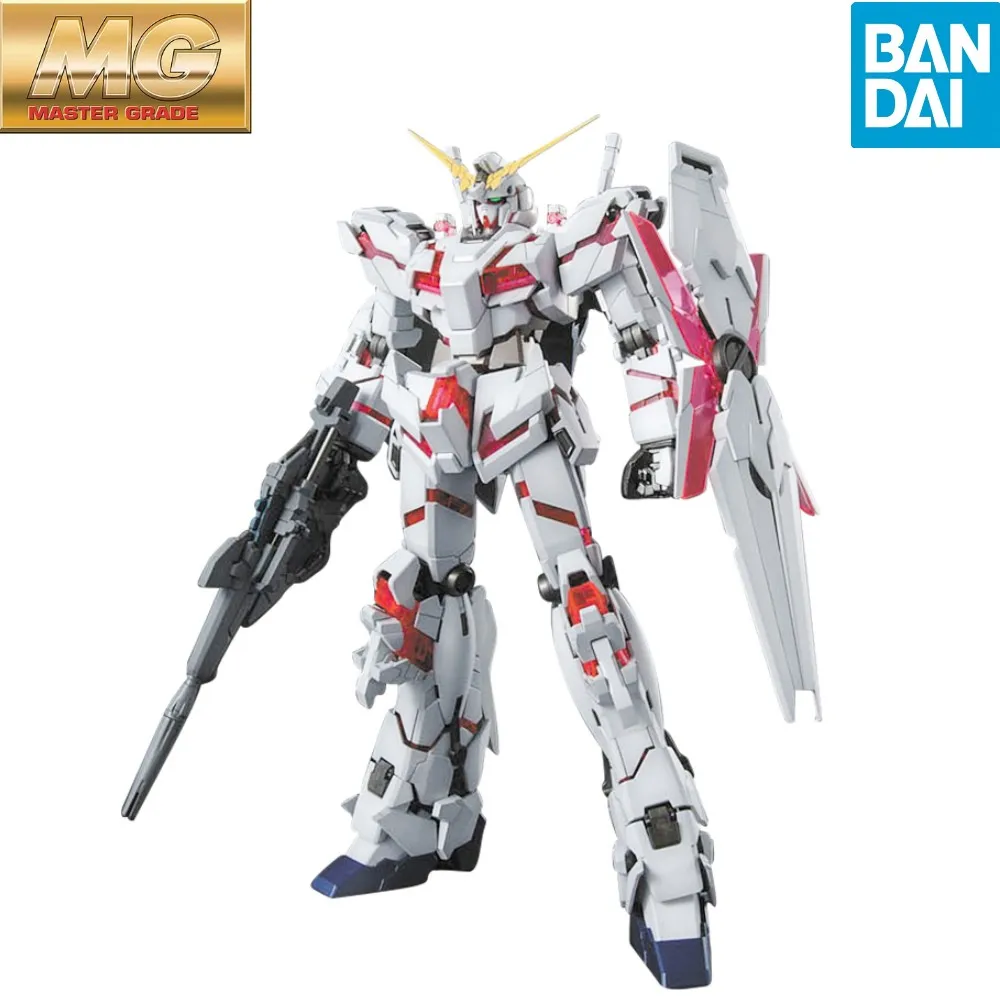 

Bandai Original Gundam Suit Mg 1/100 Unicorn Ova Rx-0 Gundam Anime Model Assembled Robot Collectible Garage Kit Children Gifts