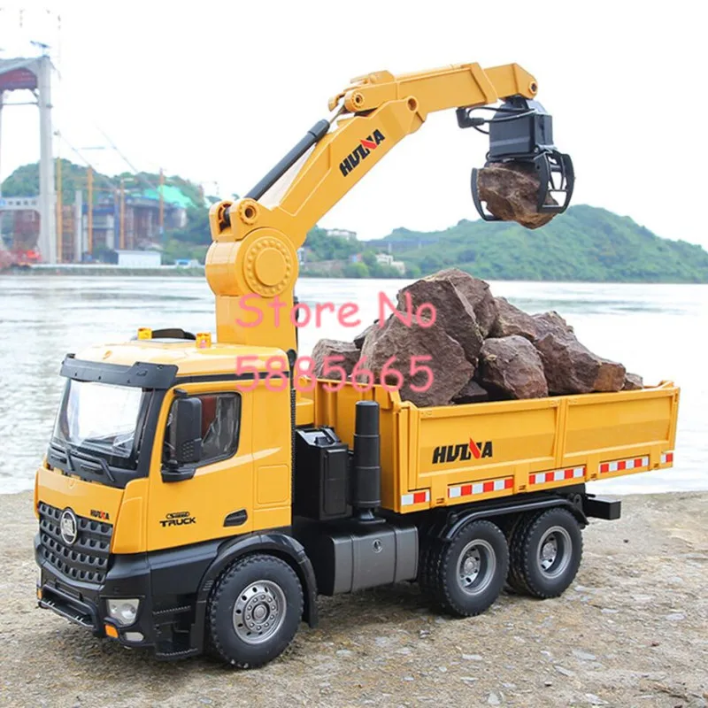 47CM Large 1:14 Scale Remote Control Catch Wood Dump Truck 26CH 680° Rotate Alloy Simulation Sound Electric RC Engineering Truck 4