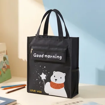 Borsa Scolastica Grande Capacità A4, Borsa per Libri in Oxford Impermeabile, Borsa per Studenti, Borsa per Documenti per Ragazzi e Ragazze