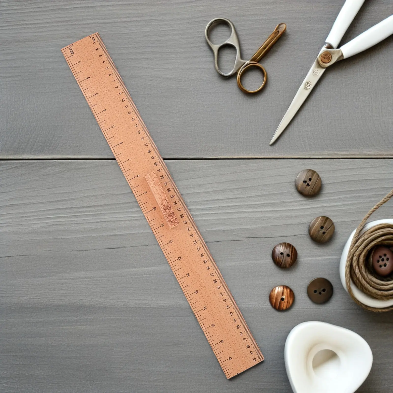 수제 목재 측정자, 단면 마킹, 매끄러운 표면, 가벼운 무게, 바느질용, 퀼팅 및 바느질용 자