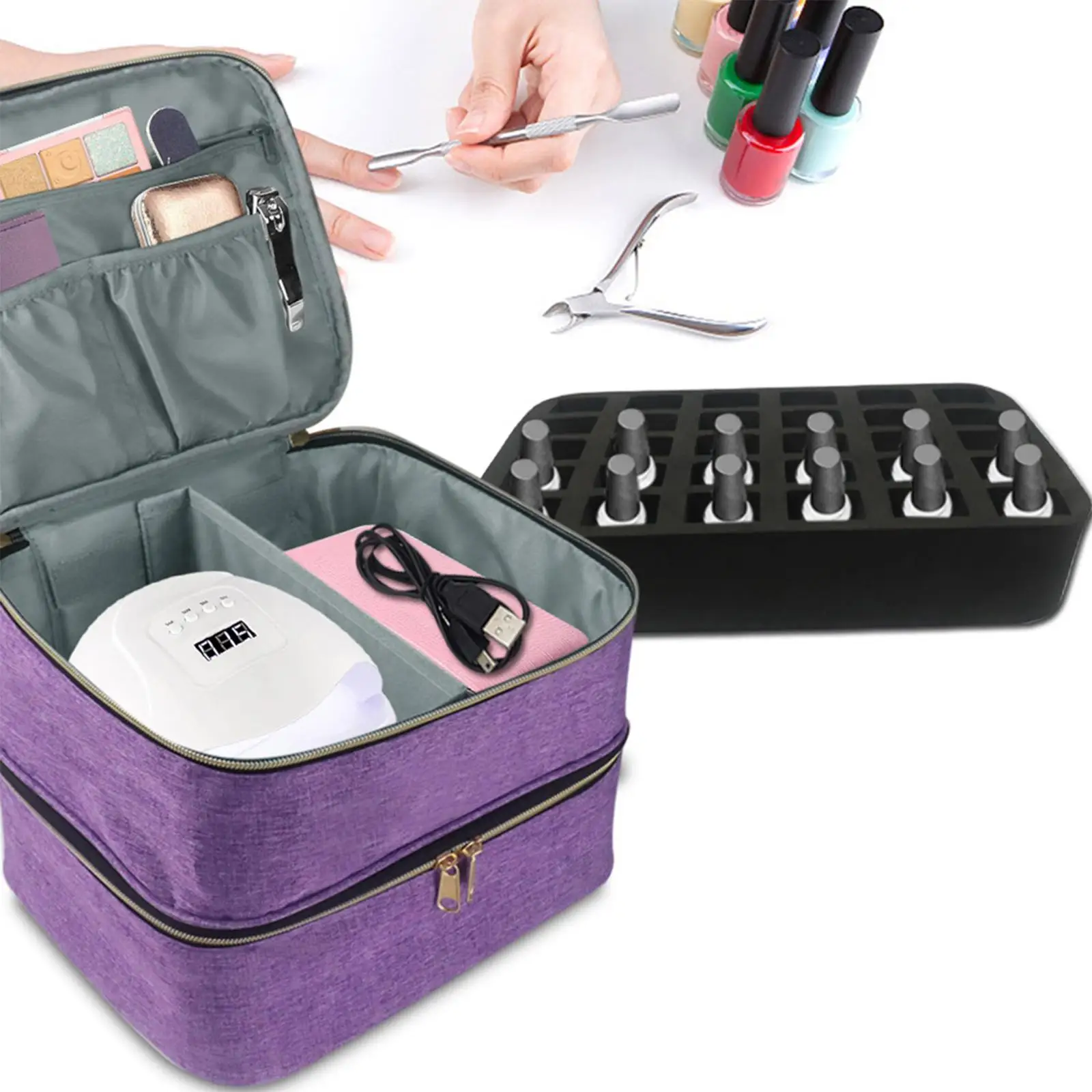 organizador de pintauñas maletin – Compra organizador de pintauñas maletin  con envío gratis en AliExpress version
