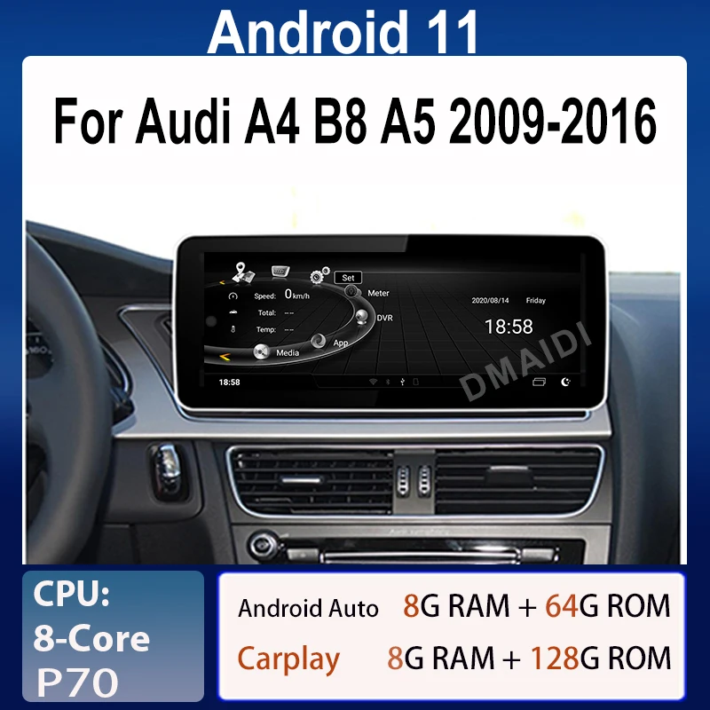 

Android 11 128G Car Radio Multimedia Player GPS Navigation for Audi A4 A4L B8 A5 2009-2017 Carplay Auto Radio IPS Touch Screen