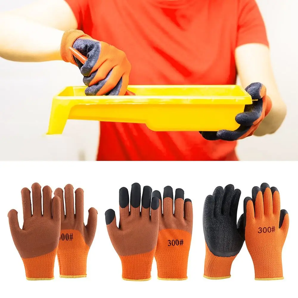 

13 Needles Work Safety Gloves Tool Brown Thickened Plush Loops Thermal Gloves Water-Proof Winter Use Cold Prevention Mittens