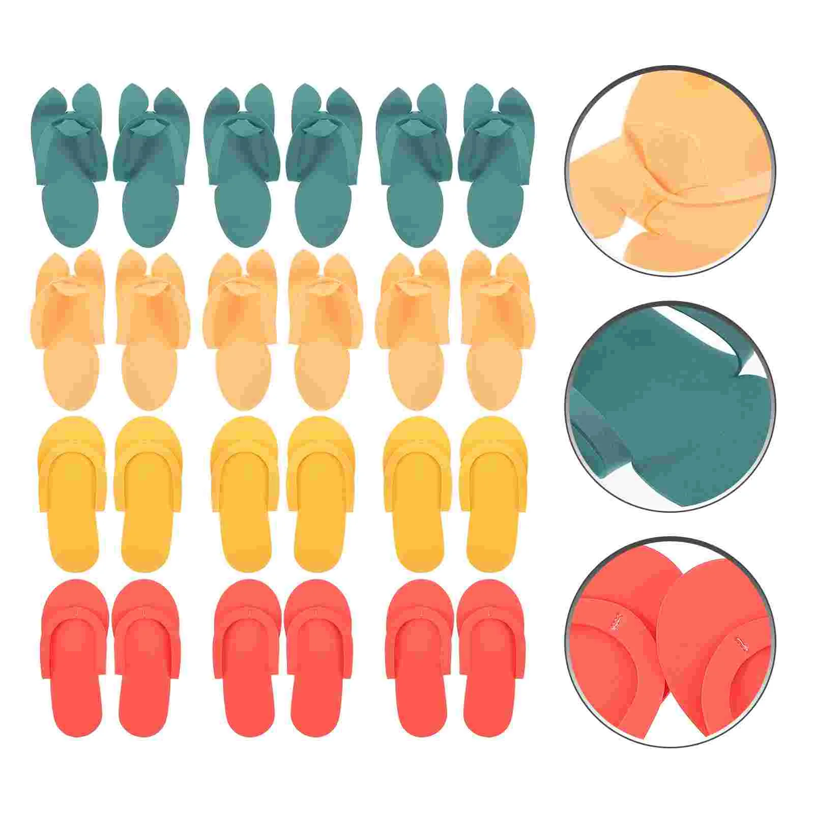 12 Pairs Portable Manicure Slippers Women Single Use Folding Flip-flops for Travel Pedicure Assembled