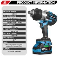 ONEVAN 3500N.M clé à chocs électrique sans brosse 3/4 pouces clé à couple élevé sans fil outil électrique pour Makita 18V broche de batterie 6