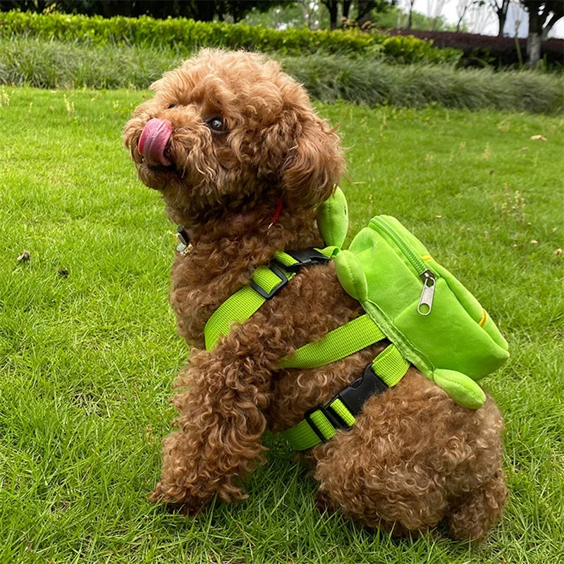 Cartoon Turtle Pet Backpack Outdoor Portable Carrier Small Medium Dog Leash Storage Bag Animal Shaped Travel Pack Pet Supplies