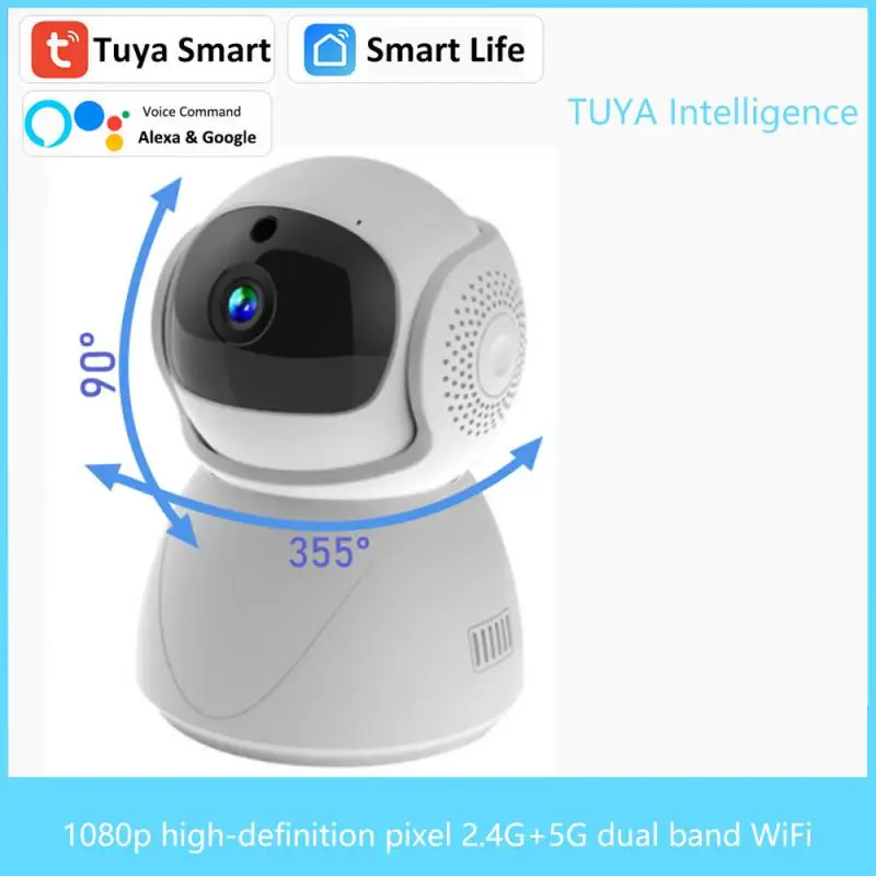

Смарт-видеоняня Tuya, 1080P, 5 ГГц, Wi-Fi, с функцией автослежения