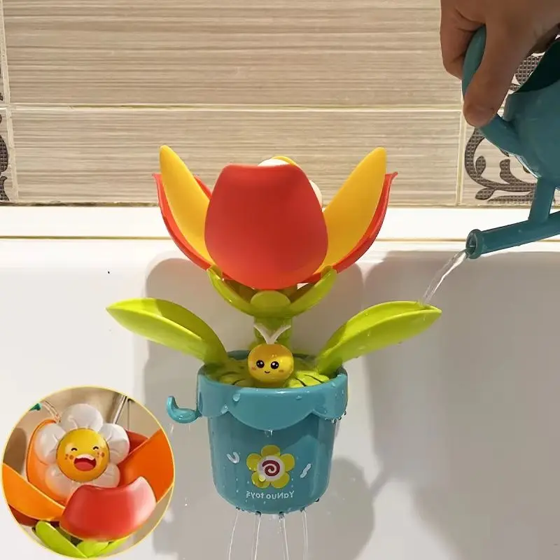 Baby Flowers Bath Toys Water Shower Bathing Toys Water Game for Kids Fun Fun Runflower Bath Avec Kettle Salle De Bain Jouet Pour