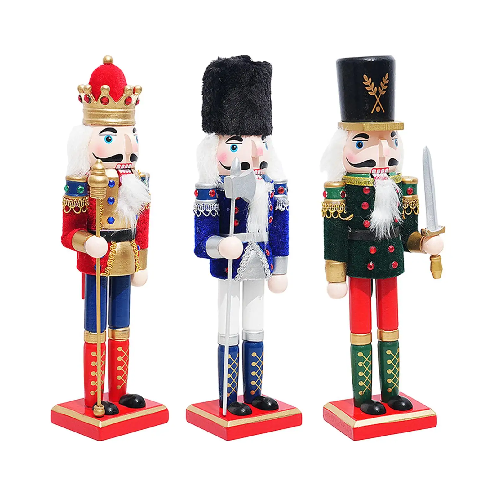 

Christmas Nutcracker Ornament Decorative Desktop Crafts Sculpture Statue for