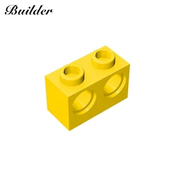 Little Builder DIY 1x2 Perforated Brick Set - 10 Piece Toy Collection (Yellow)