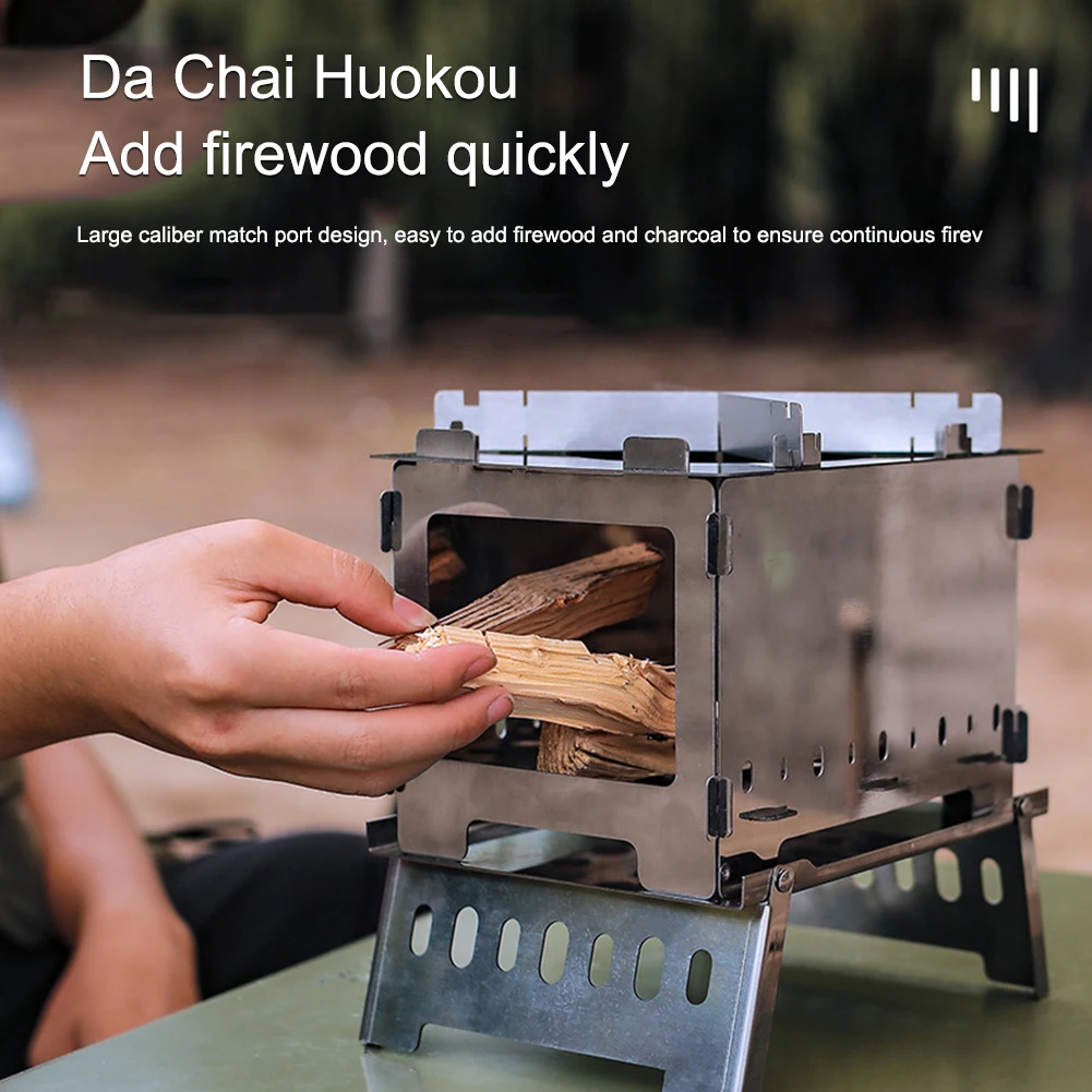 Camping Wood Stove Stainless Steel Foldable Mini Charcoal Grill Outdoor  Stove Barbecue Grill for Camping Garden Outdoor Picnic - AliExpress