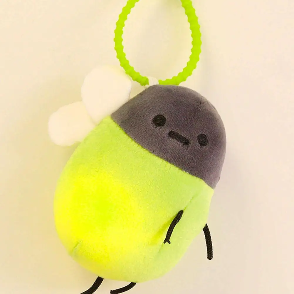 Cartoon Light-emitting Firefly Plush Doll Keychain Pendant Kids Birthday Gift Fun Light-emitting Firefly Bag Keychain Pendant