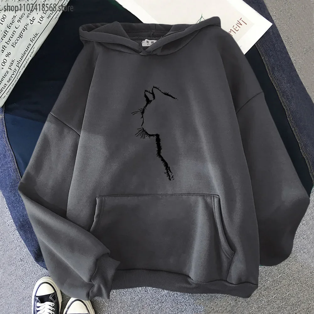 Cartoon Cats Hoodies for Men Funny Cool Animal Cat Printed Sweatshirt Long Sleeve Pullovers Male Hip Hop Streetwear Women Casual