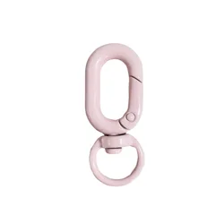 Colorful Metal Lobster Claw Clasps with Swivel Lanyards and Key Rings for DIY Bag and Keychain Accessories, Set of 5 (Light Pink)