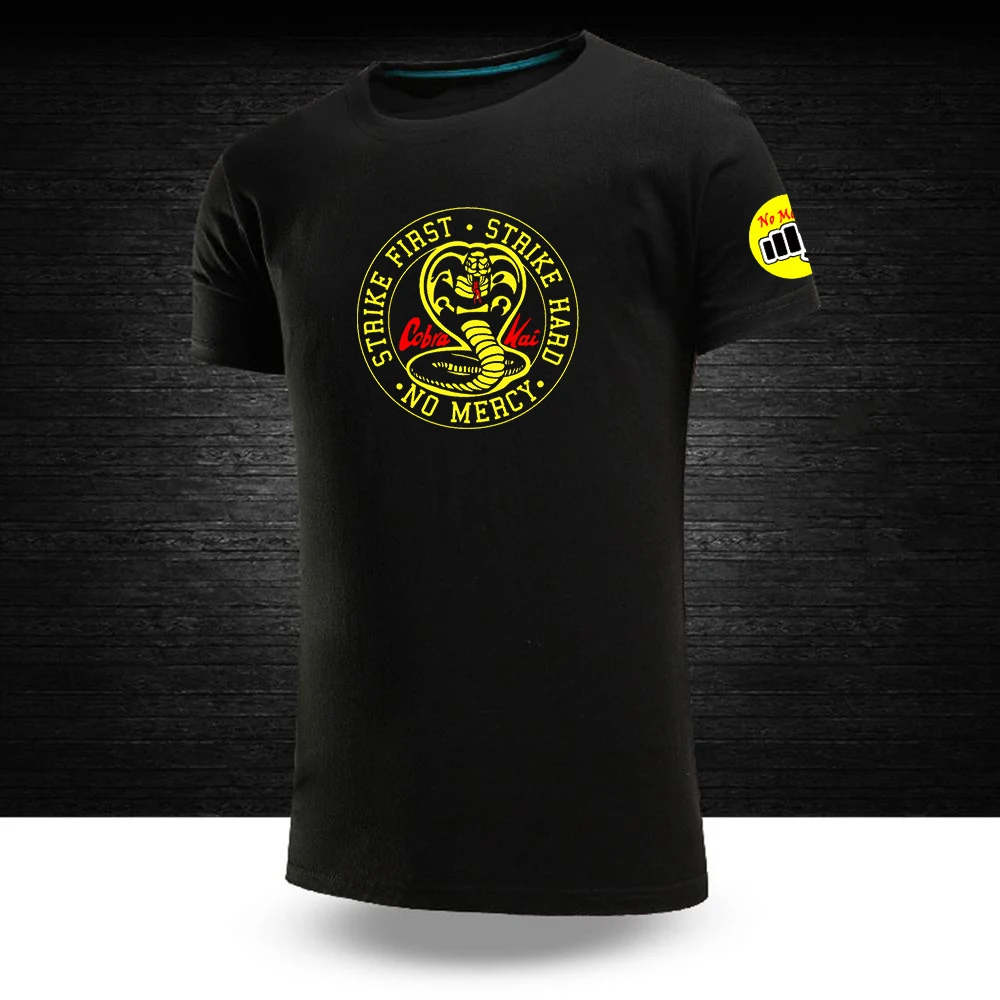 

Cobra Kai Printing Fashion 2023 New Man's Solid Color Cotton Short Sleeve Summer High Quality Breathable All-Match T Shirt Tops