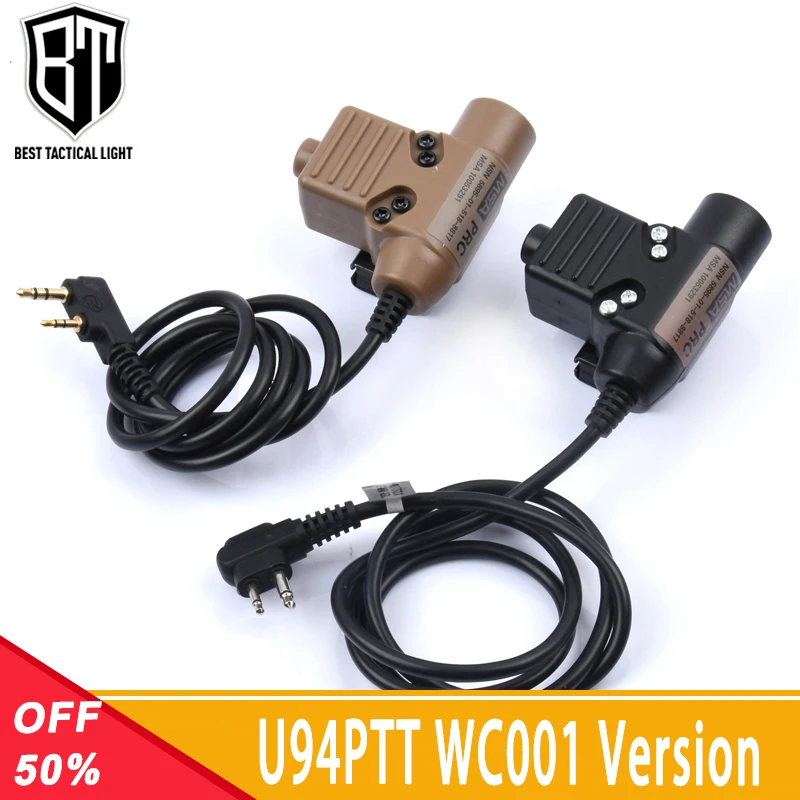 Tactica Militar Version U94 PTT WADSN Headset COMTA Earphone Outdoor Hunting Protect Headphone Fit Baofeng Kenwood Plug