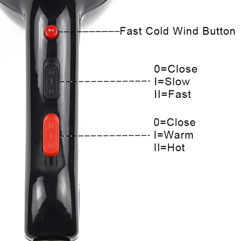 Real 2200W Professional Powerful Hair Dryer Fast Heating Hot And Cold Adjustment Ionic Air Blow Dryer For Hair Salon Use 4