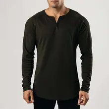 

Men Bottoming Oversized T-shirt For Men Solid Color Loose Daily Wear Long Sleeve Button Collar Autumn Pullover for Going Out