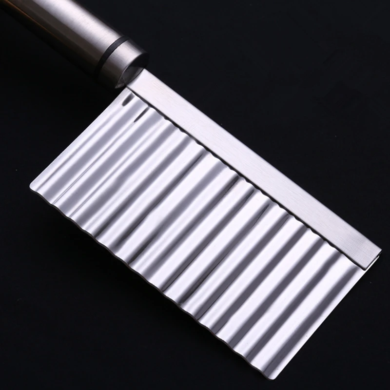 Handheld Silver Stainless Steel Potato Shredders knife French Fries Wave Cutters Cucumber Carrot Slicer Kitchen Vegetable Tools