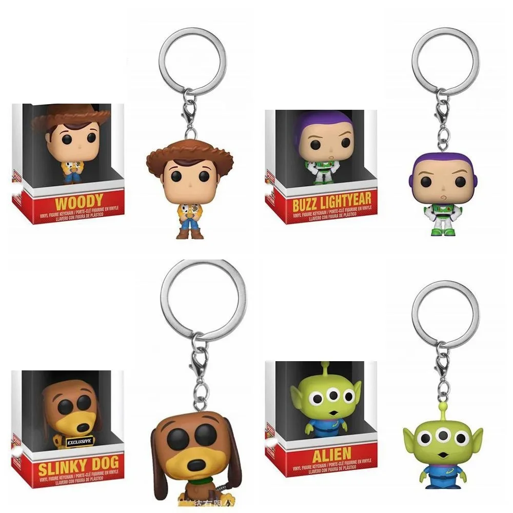 Toy Story 4 Slinky Dog Portachiavi Woody Chivalroso Buzz Light Year Alien Portachiavi Con Box Action Figure Toy For Children