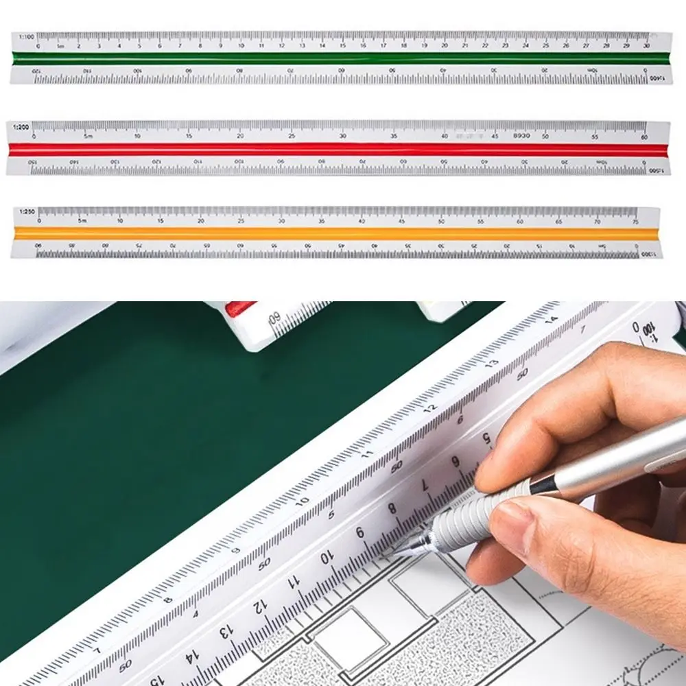 

30CM Drafting Tool Stationery Design Ruler Scale Ruler Technical Ruler Architect Engineer Triangular Ruler