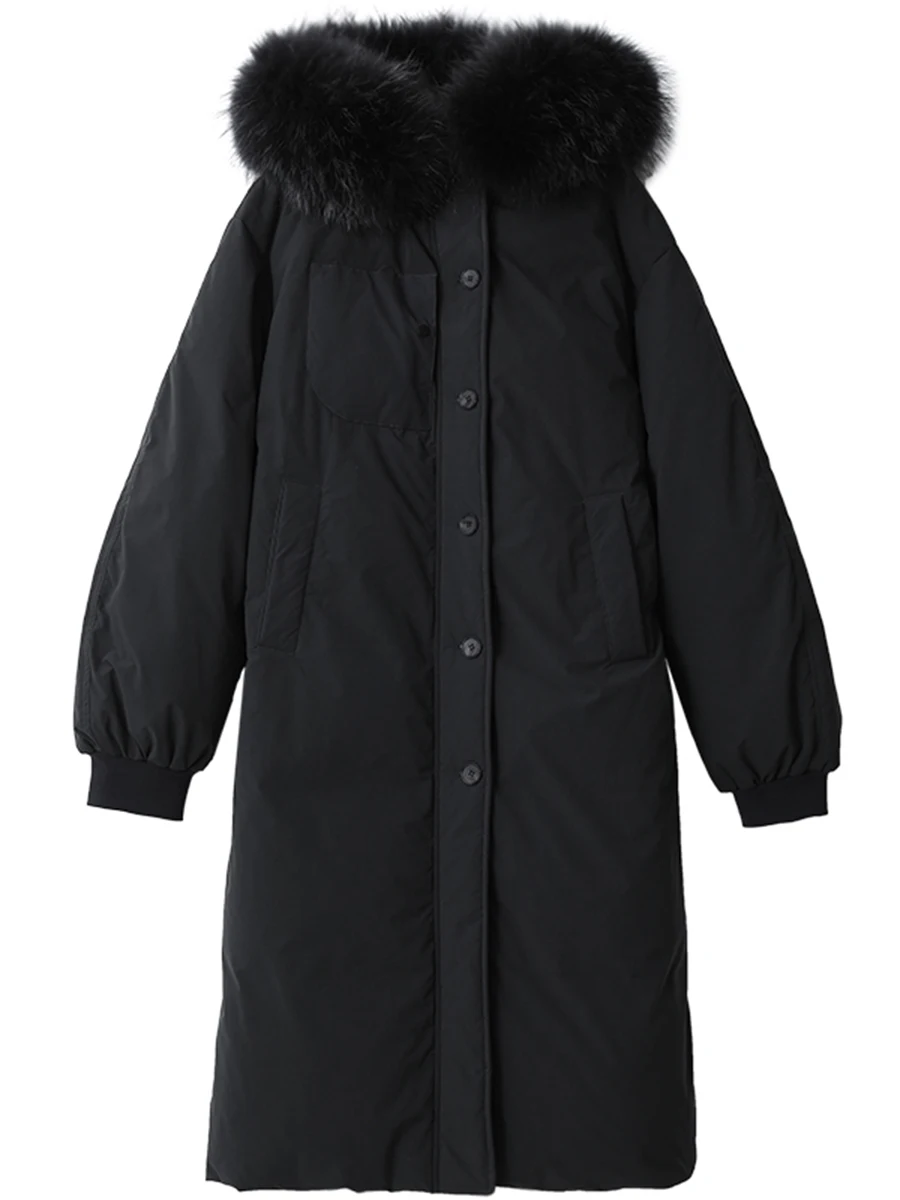 CHIC VEN Women\'s Down Coats Korean Hooded Long 90 White Duck Down Jacket Woman Thick Warm Overcoat Female Outerwears Winter 2022