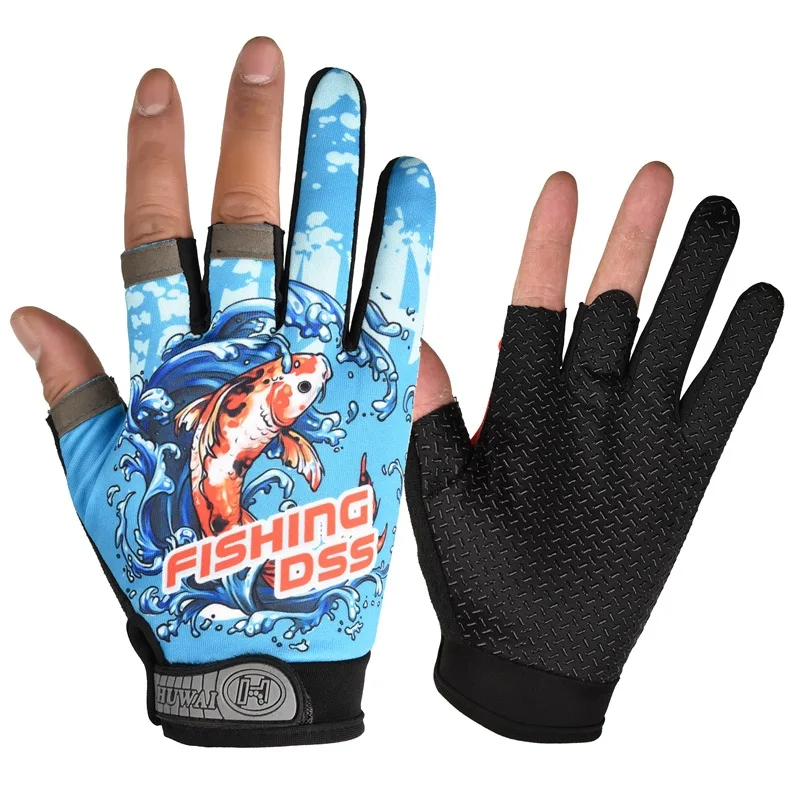 Men Women Universal Fishing Gloves Three Fingers Outdoor Half Finger Anti-slip Protection Fishing gloves