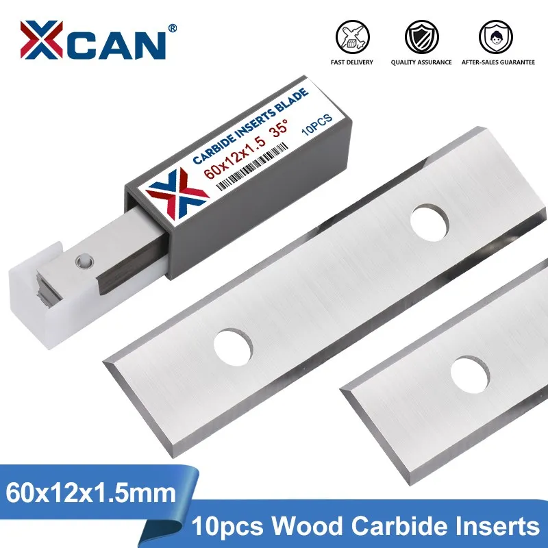 

XCAN Carbide Insert Cutter 60x12x1.5mm for Surfacing Groove Helical Planer Cutter Head/Hand Hold Scraper Wood Lathe Turning Tool