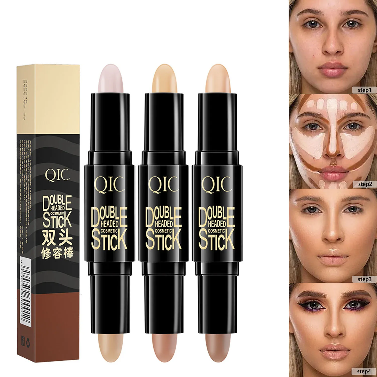 Face Concealer Professional Makeup Base Foundation Cream for Face Contouring Bronzer Women's Cosmetics