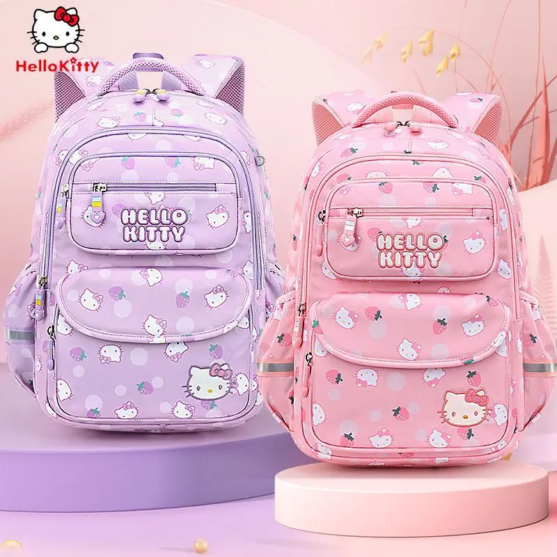 

Милый Sanrioed Kuromi Cinnamoroll школьный рюкзак для девочек начальной школы мультяшный аниме легкий защитный рюкзак на плечо детский подарок