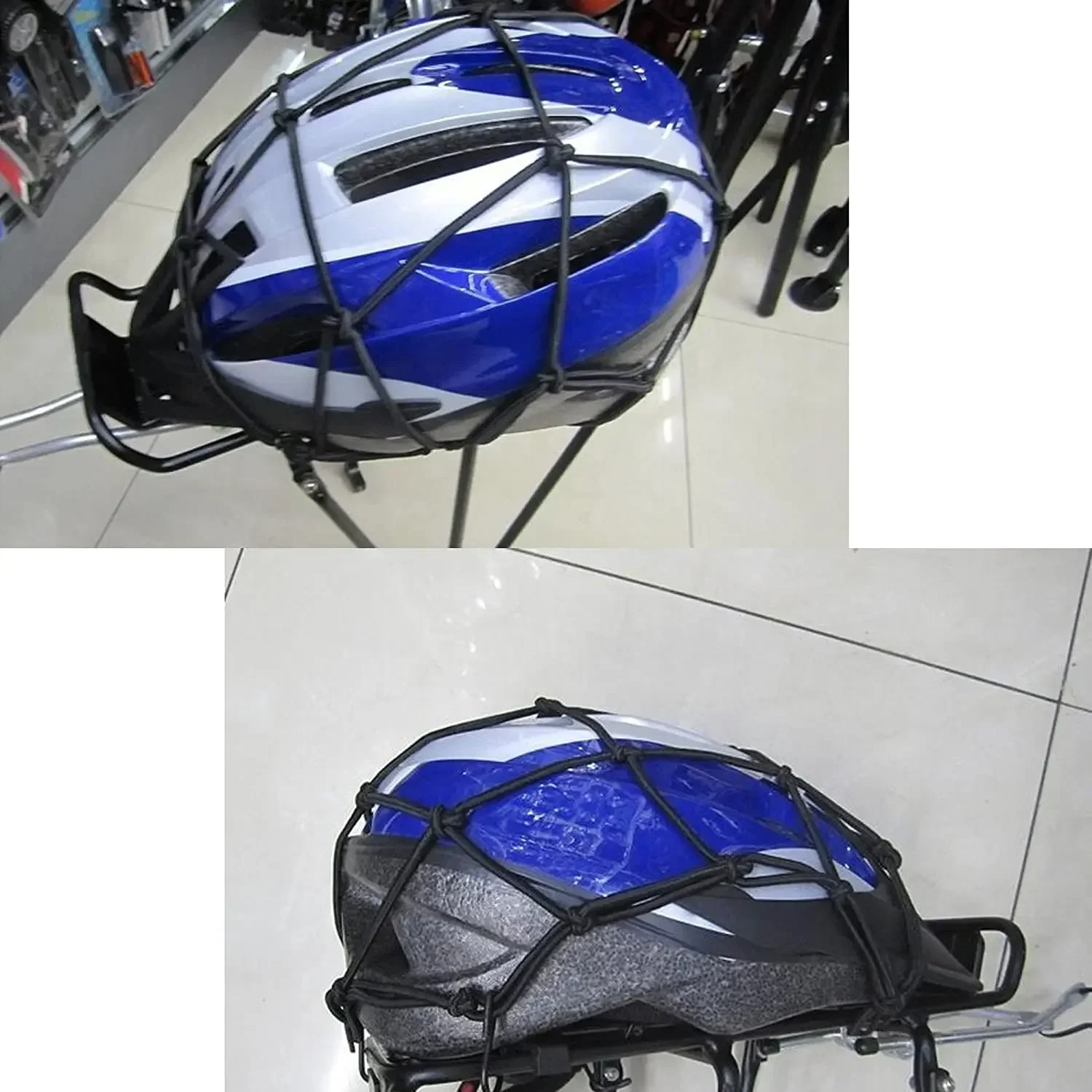 40x40cm electric motorcycle net bag 6 hooks elastic bungee net helmet protection trunk luggage accessories 5 colors.