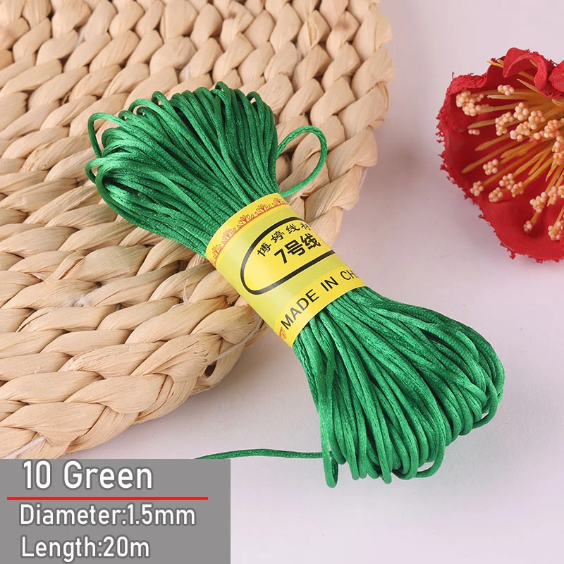 Bulk Nylon Satin Cord for DIY Knotting and Jewelry Making - 1.5mm Thickness