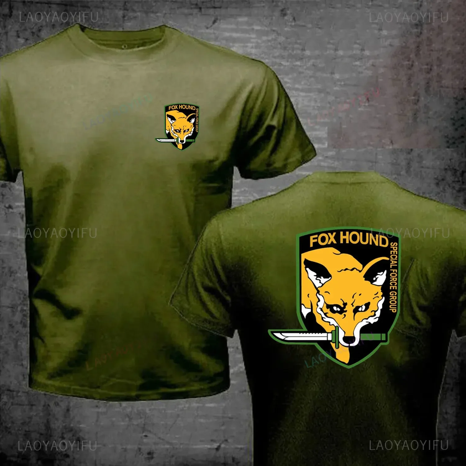المعادن الصلبة الأفعى 5 فولت Foxhound مجموعة القوة الخاصة الثعلب كلب الصيد القطن تي شيرت الساخن بيع اللياقة البدنية الملابس طباعة تي شيرت 1