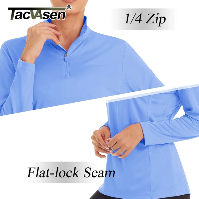 TACVASEN UPF 50 +-Anti-UV camisetas de secado rápido para mujer, camisas proteccion solar de manga larga para correr, enderismo, pesca,camisetas informales Camiseta de manga larga de alpinismo deportivo al aire libre - Imagen 4