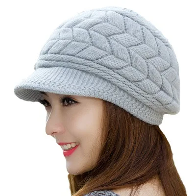 Beret Hat Women Winter Octagonal Hats for Women Retro Solid Color Rabbit Hair Newsboy Cap Female Keep Warm Gorro New Bucket Hat