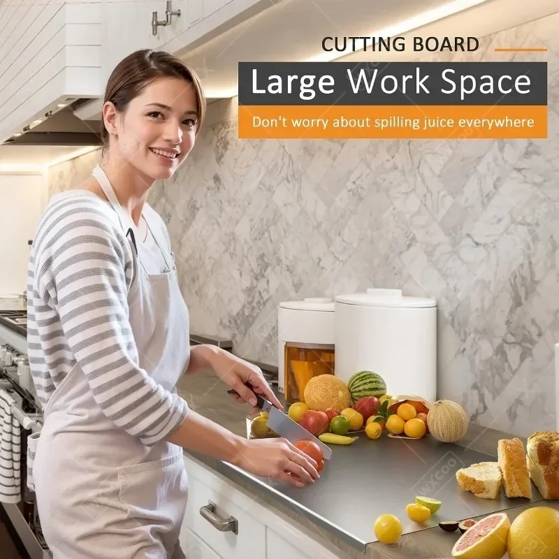 Acrylic Cutting Board with Lip - Clear Kitchen Countertop for Meat Bread  Fruit