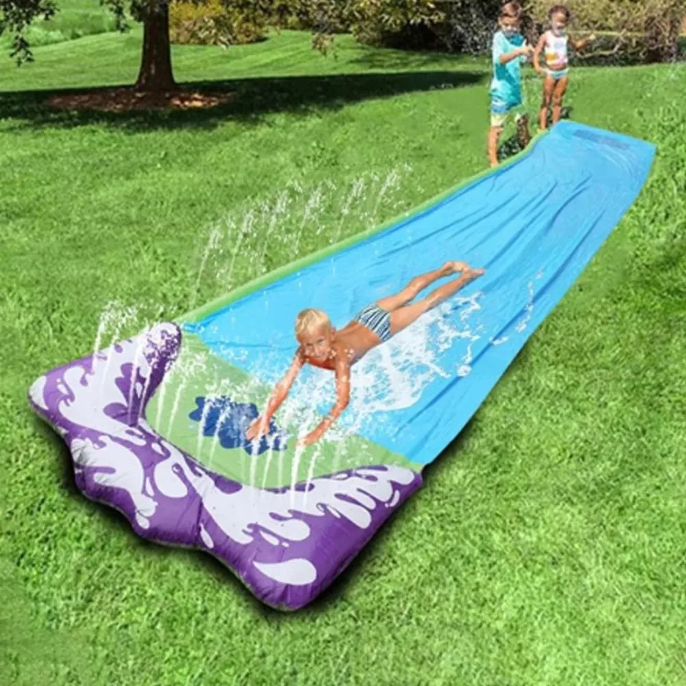Splash Sprint Water Slide with Foot Racing Lanes and Splash Pool Summer Swimming Toy Backyard