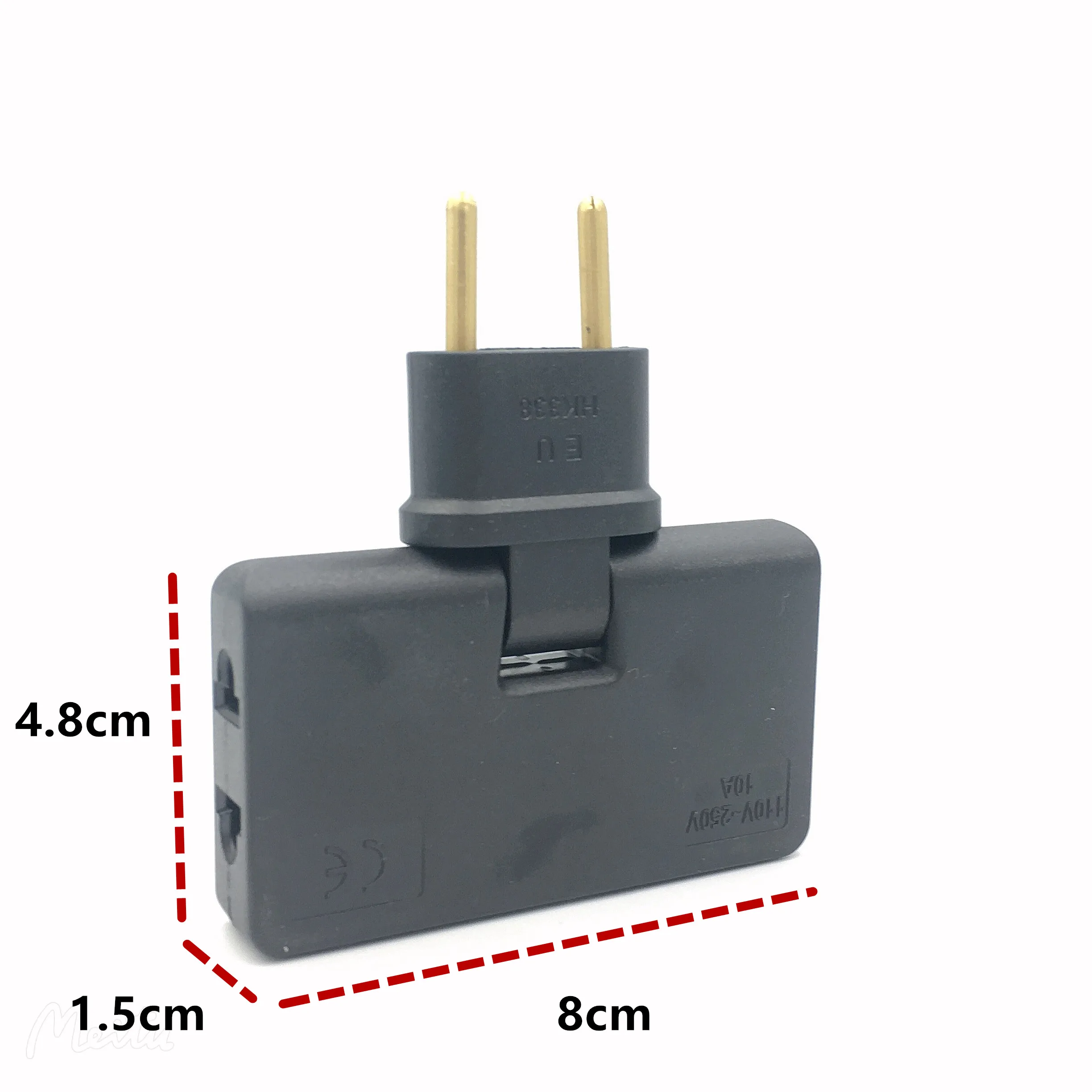 EU Plug 3 Ports US Plug Adapter Extension EU to US 180 Degree Rotatable 3 in 1 Portable Foldable Travel Converter Socket, plug adapter, eu plug adapter, plug converter, eu socket converter