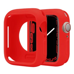 Premium TPU Silicone Protective Cover for Apple Watch Case - Durable Bumper Shell Protector (RED)